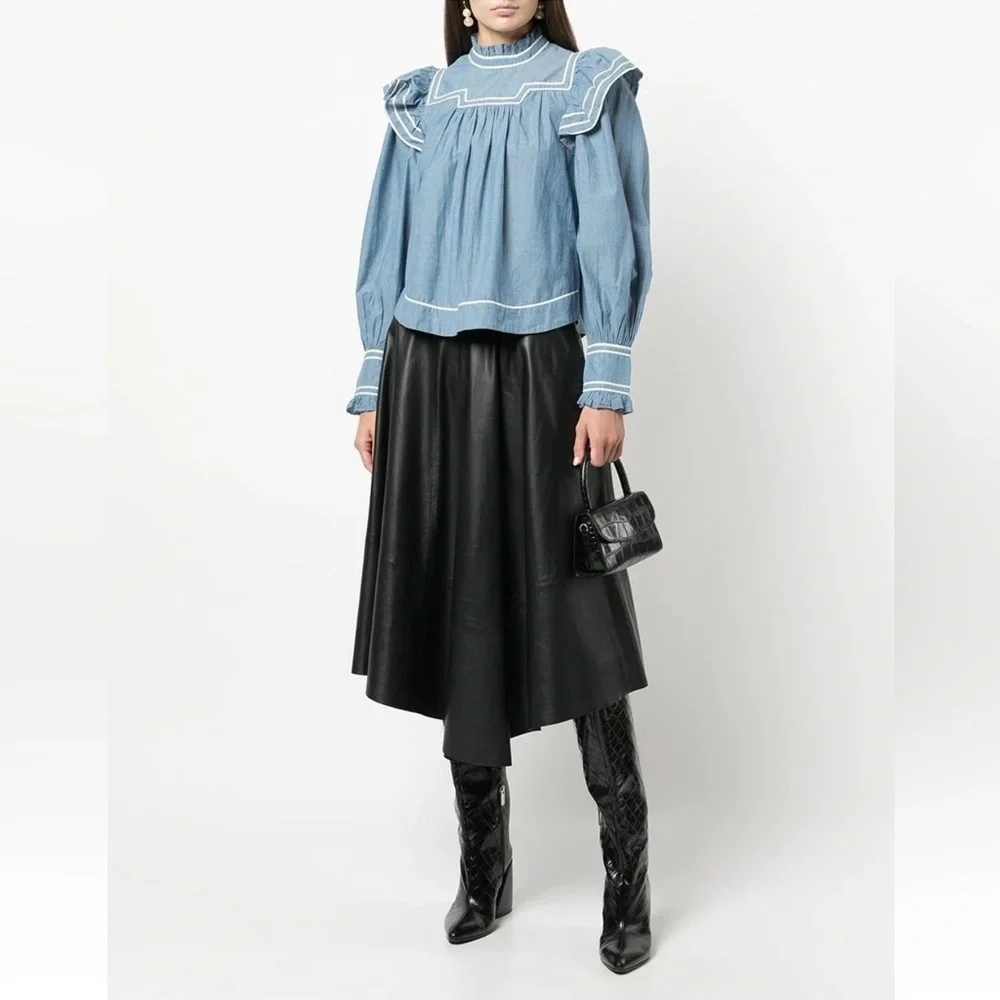 Ulla Johnson Mock Neck Long Sleeve Crop Top 248/046 - Picture 5 of 10